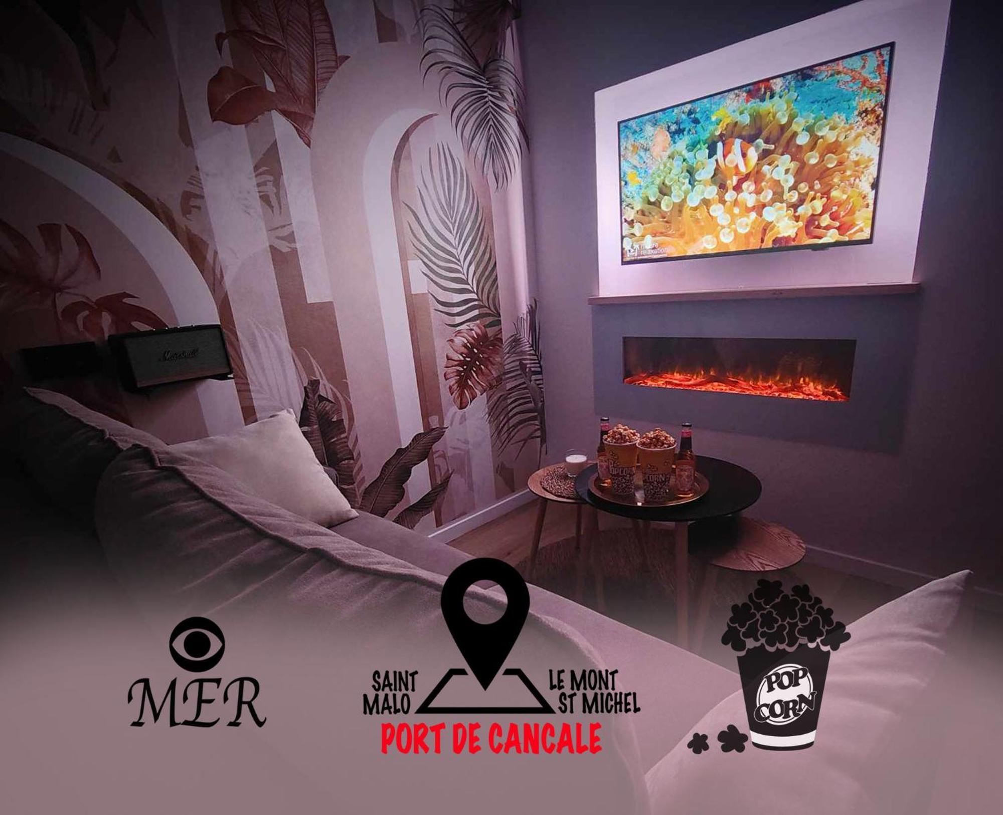 La Merveille By Mrodbnb - Appart Neuf - Vue Mer - 25M Plage & Resto - Cine - Cheminee - Popcorn Cancale Exterior foto